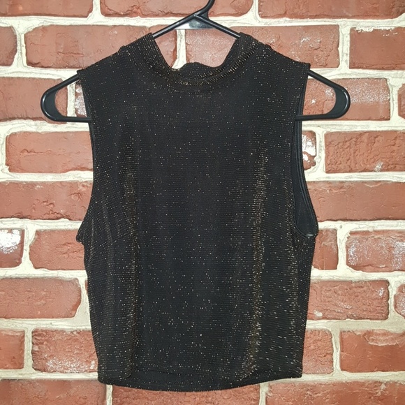 Brand new Shimmer black and gold crop top - Picture 1 of 2